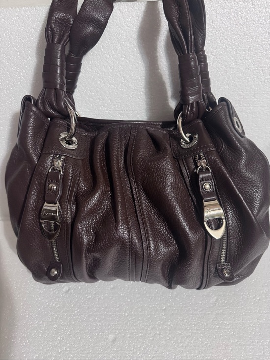 b. makowsky Handbags - b. makowsky Dark Brown Pebbled Leather Shoulder Bag